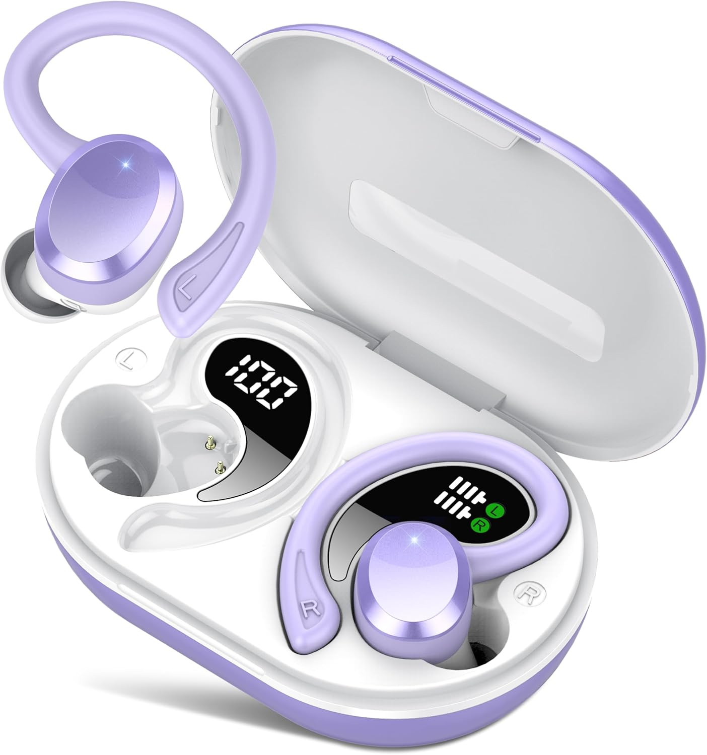 over Ear Earbuds with Hook, 2026 New Bluetooth 5.4 Sports Wireless Earbuds, 68Hr
