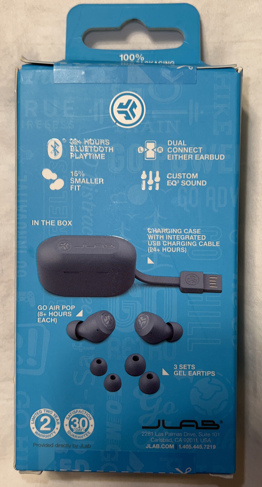 JLab EBGAIRPOPRSLT124 GO Air POP True Wireless In-Ear Headphones – Slate Gray?