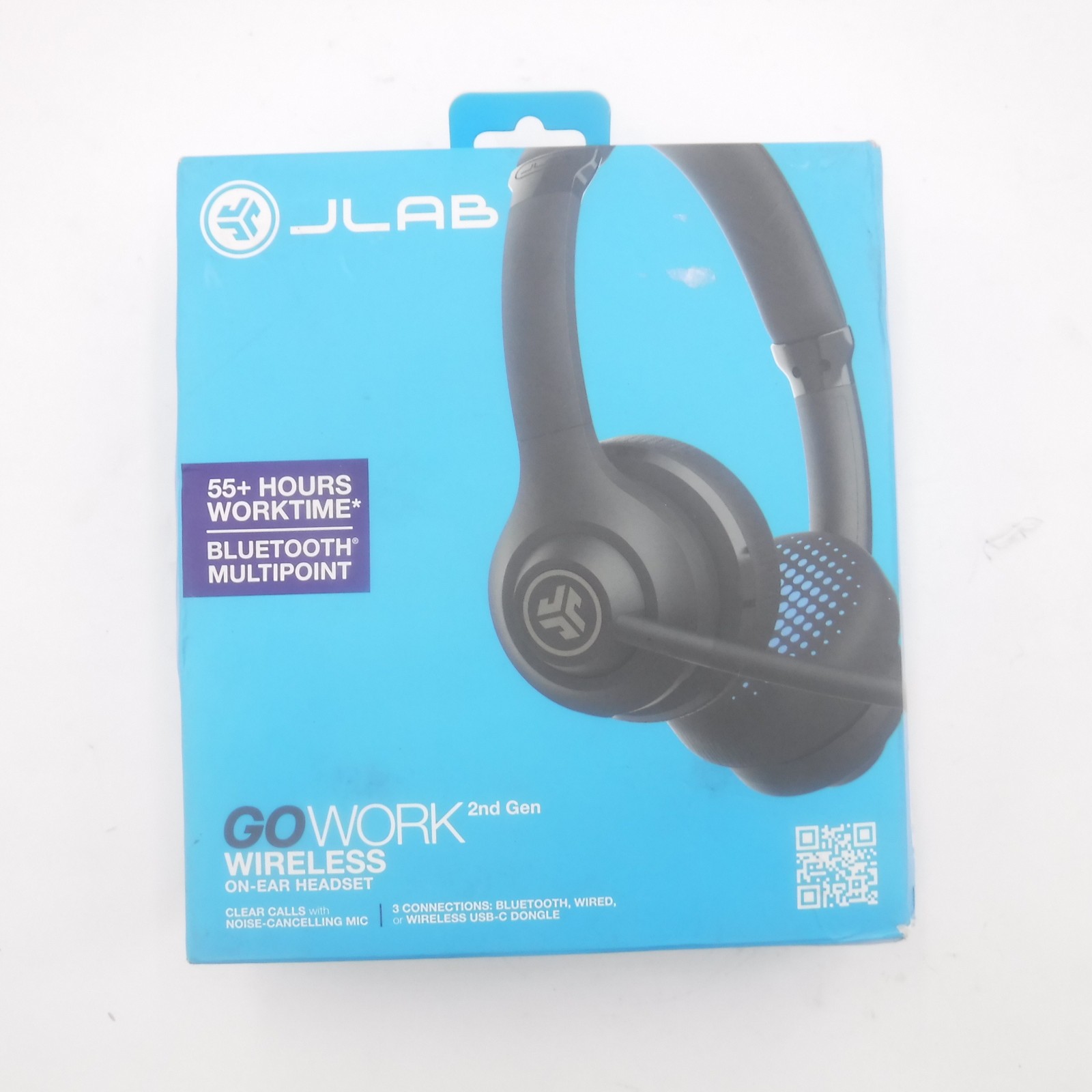 JLab GO Work Wireless & Wired On-Ear Headset Black USB-C Connection Bluetooth