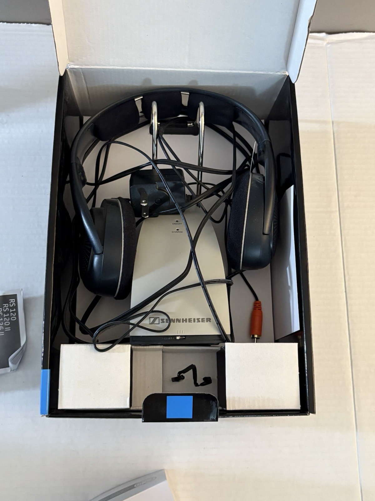 Sennheiser RS 120 Wireless RF Headphone System W/ Charging Base NEW Open BOX
