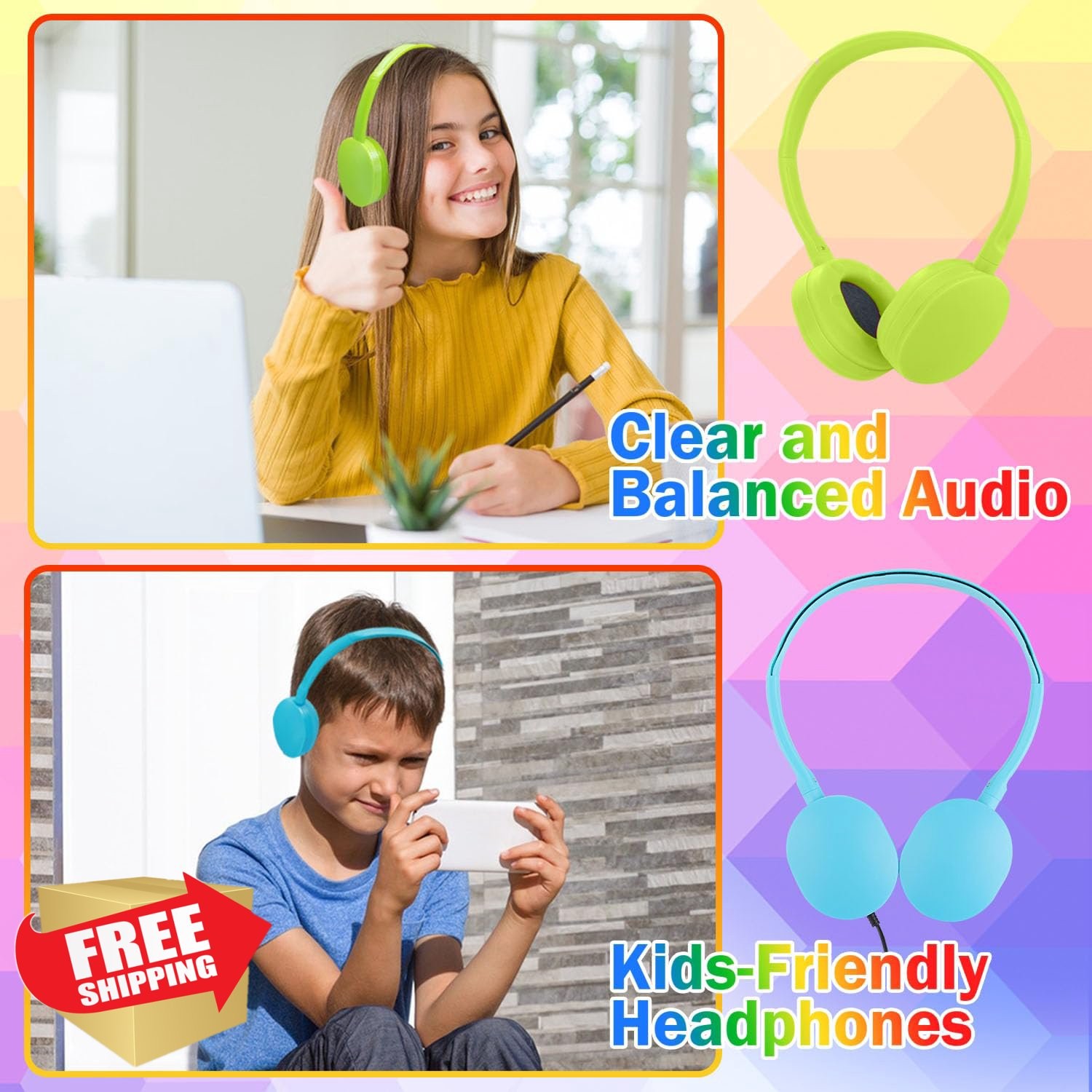 Ladont Classroom Headphones 10 Pack Multicolor