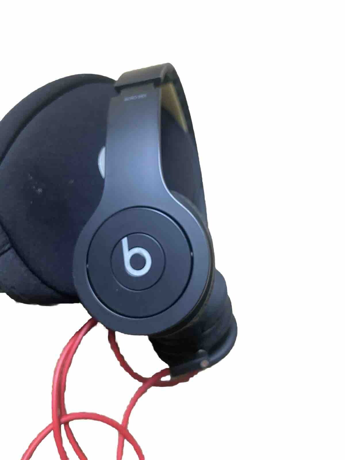 Beats By Dr. Dre Black & Silver Solo HD Wired Headphones Tested w/ Cord and Case