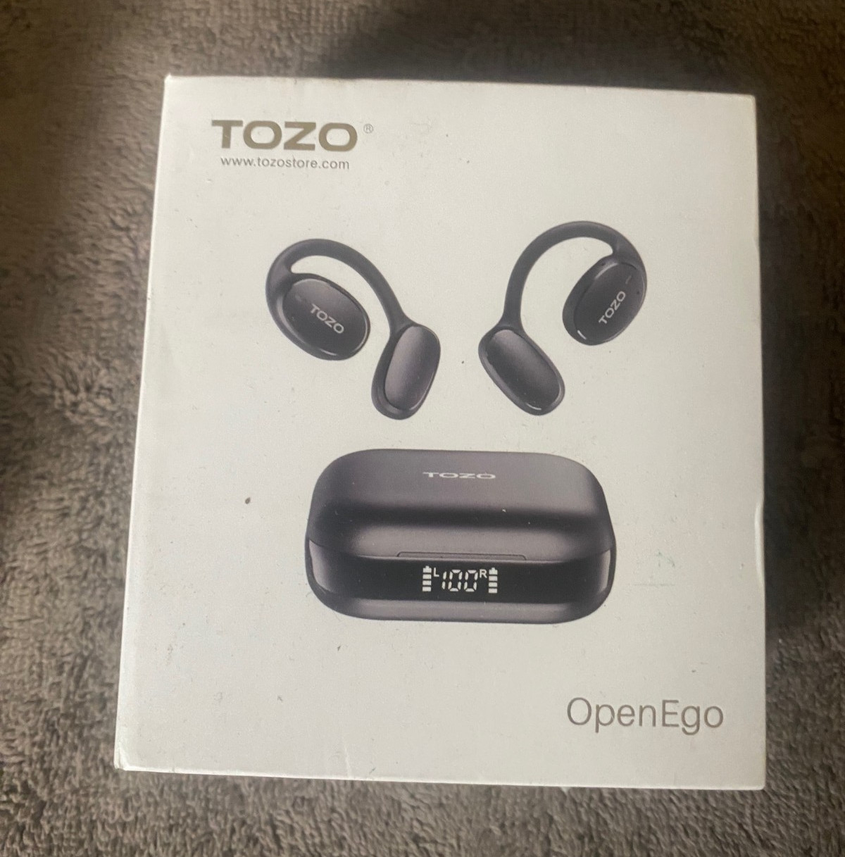 TOZO OpenEgo True Wireless Open Ear Headphone,5.3 Bluetooth Sport Black/White