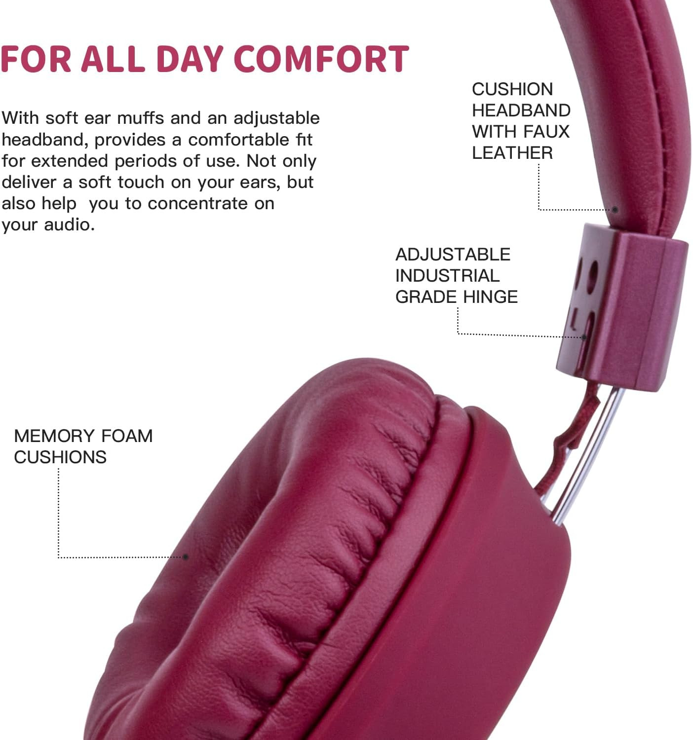 Olyre Kids Headphones,Wired Toddler Teens On-Ear Headphones with HD Microphone,9
