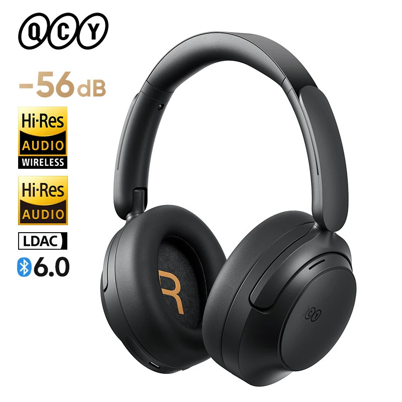 New QCY H3S Black Gray White Wireless Over Ear Headphones ANC 65H Battery
