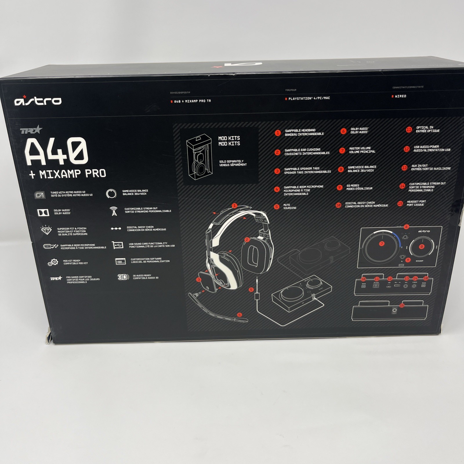 Astro A40 + Mixamp Pro Wired Gaming Headset PS4/PC Black A40T401 Mixamp A00084