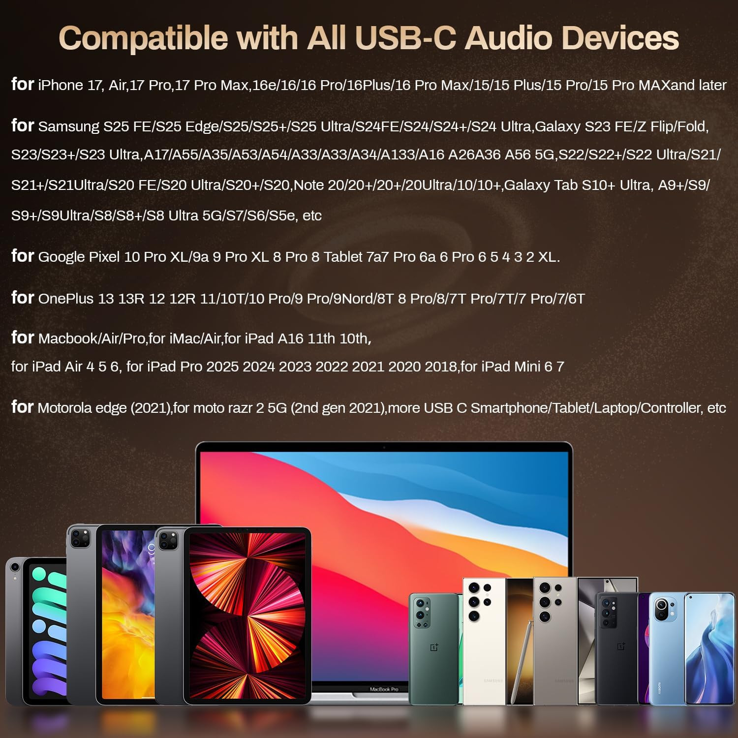 3 Pack Wired Earbuds USB C,Headphones Microphone for Iphone 17/16/15 | Type C Ea