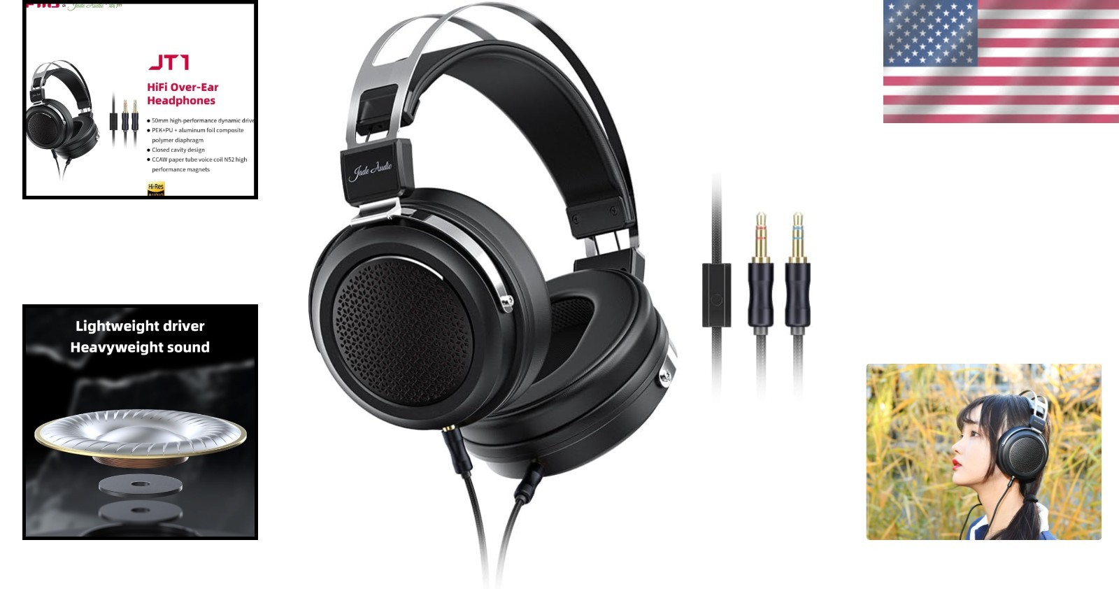 Hi-Fi Recording Headphones with Detachable Cable