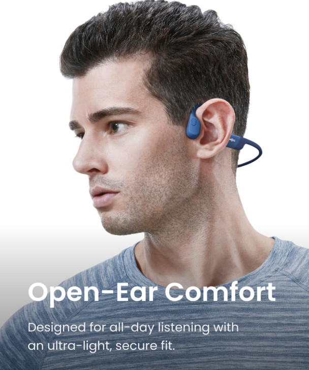 Shokz OpenRun S805 w/ USB-C Charging – Open-Ear Bluetooth Bone Conduction – Blue