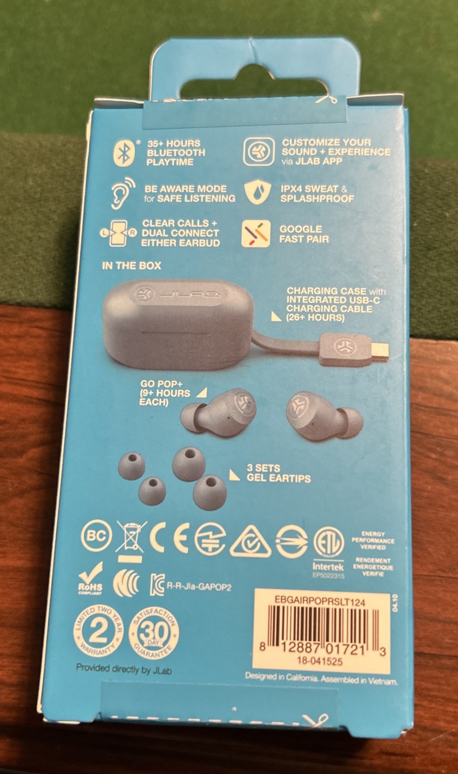 JLab GOPOP Pods Wireless Earbuds CUSTOM SOUND 35 Hr + Playtime NEW Slate