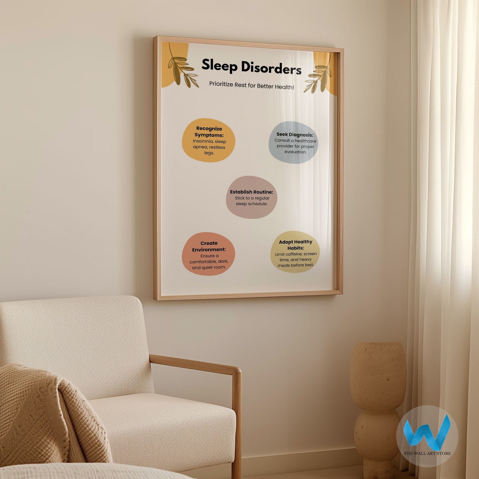 Modern Sleep Disorders Wall Art for Health Awareness