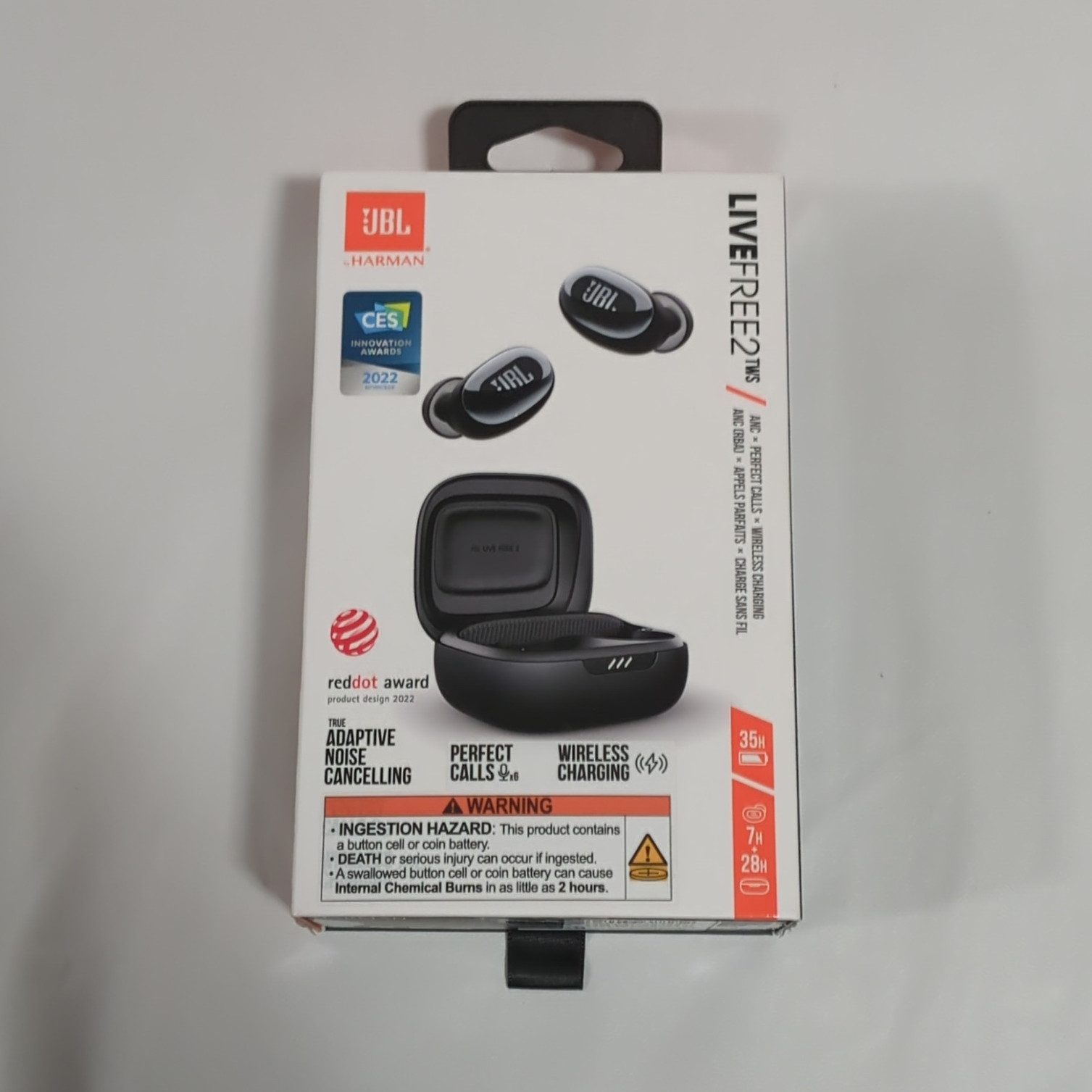 JBL Live Free 2 TWS In-Ear Earbuds ANC Bluetooth with Charging Case, Black