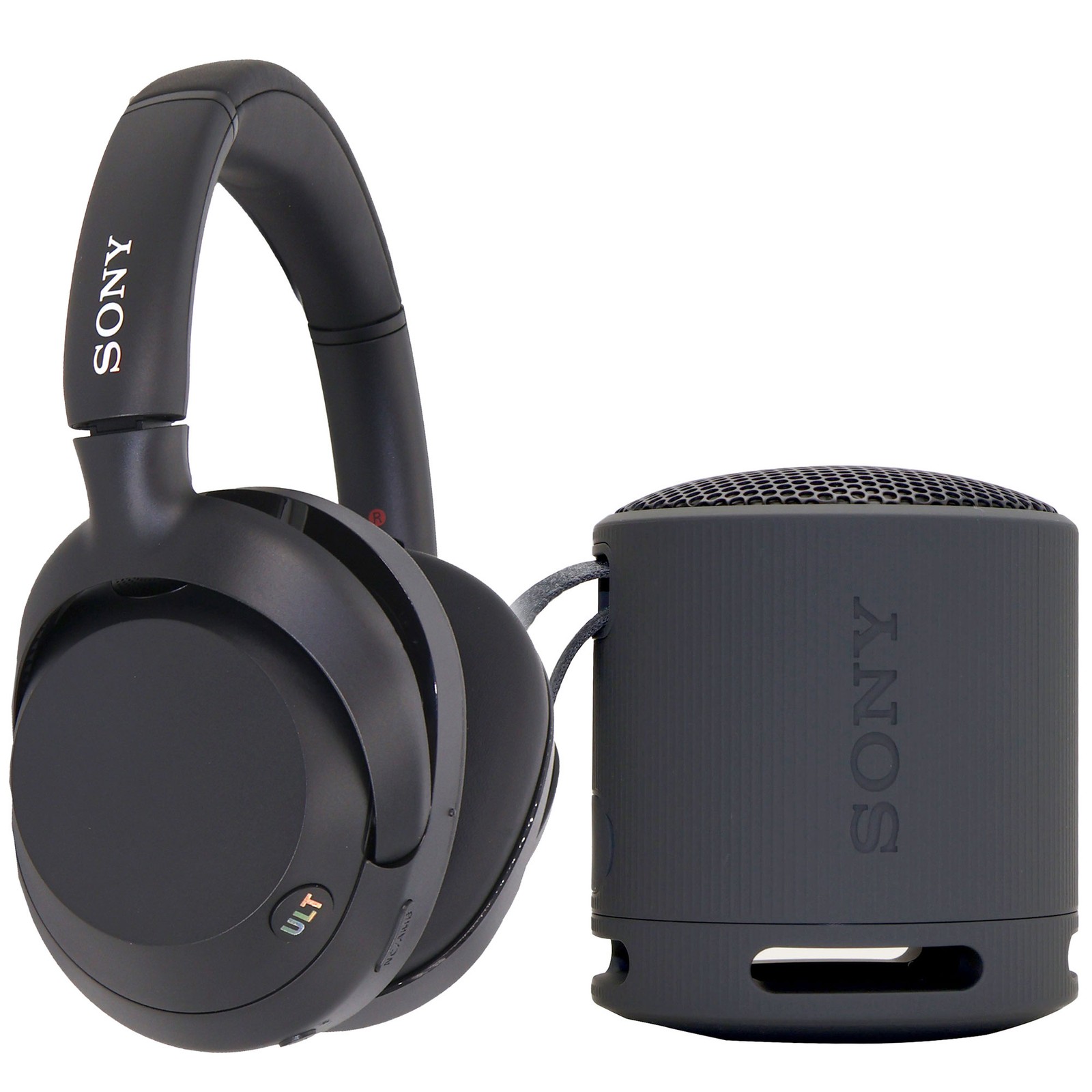 Sony ULT WEAR Headphones + Sony XB100 Waterproof Bluetooth Speaker Black Bundle