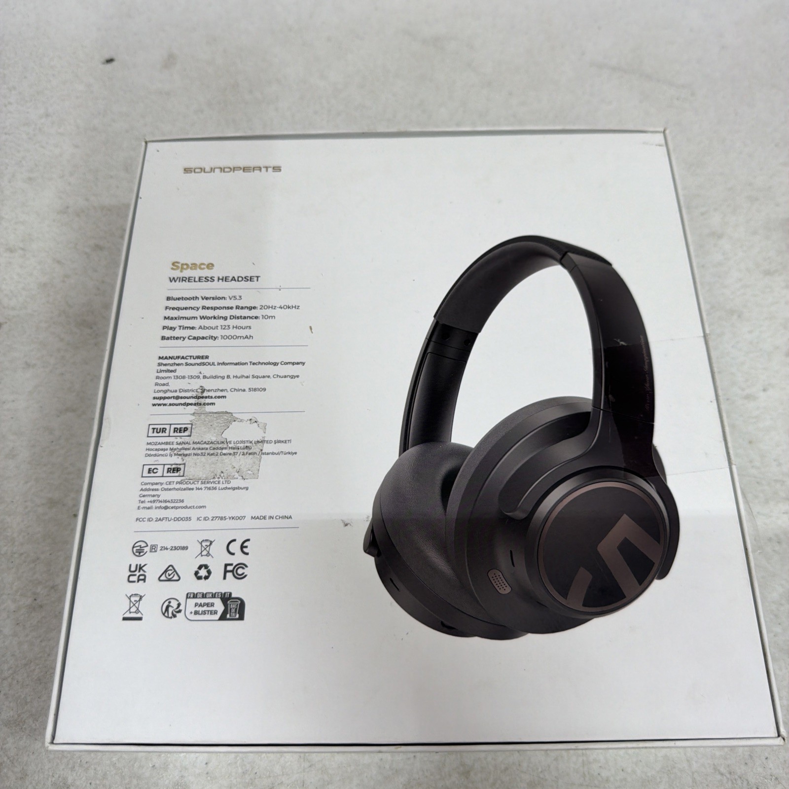 SoundPEATS Space Headphones Bluetooth 5.3 Hybrid ANC Wireles / Black