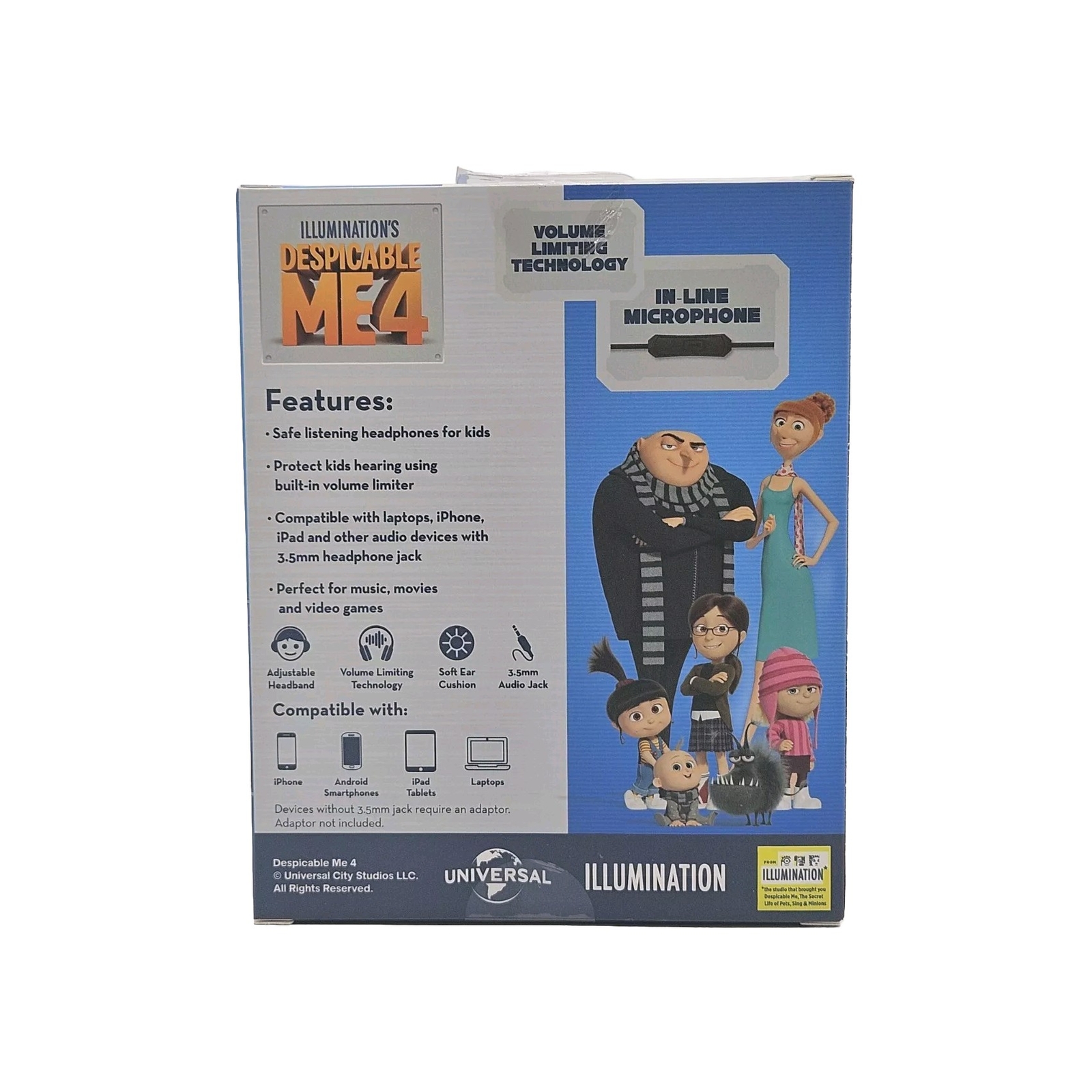 Despicable Me Headphones Kods Safe Volume Limiting Age 6+ Volume Limiting