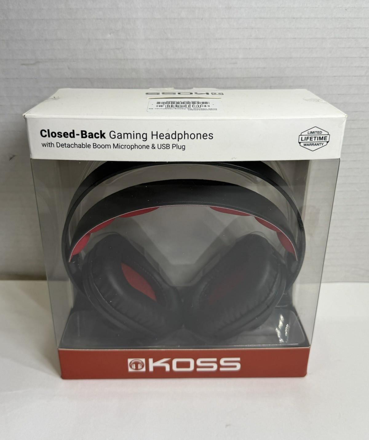 Koss Closed Back Gaming Headphones Boom Microphone USB Red GMR-540-USB OPEN BOX