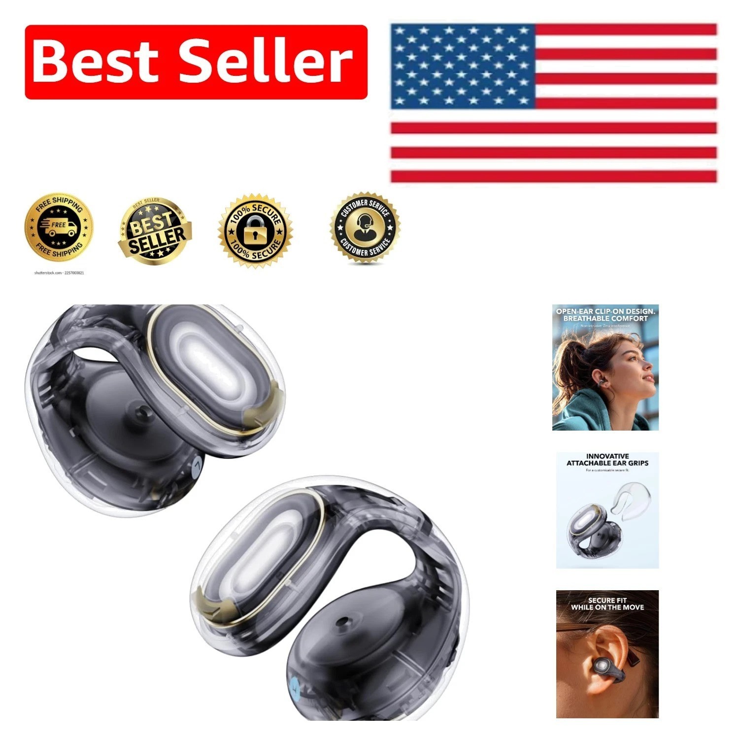 Soundcore C30i Lightweight Open Ear Earbuds with Attach Grip for Stability