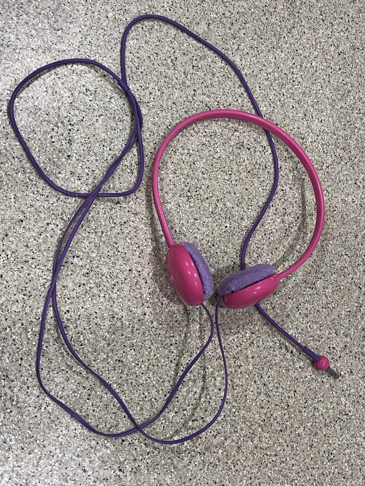 Vintage Sony Headphones Walkman Style Pink And Purple Over The Ear Foam