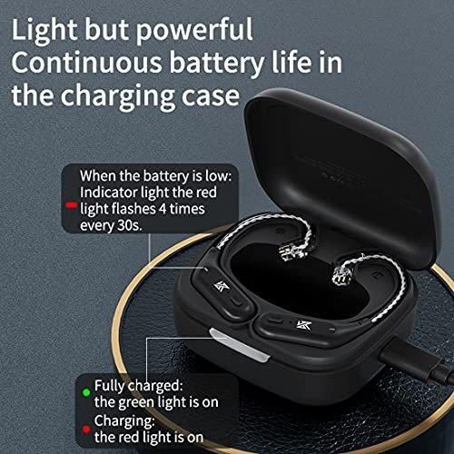 Bluetooth 5.4 IEM Adapter, Waterproof Ear Hook, Long Battery Life, KZ ZS10/ZSX