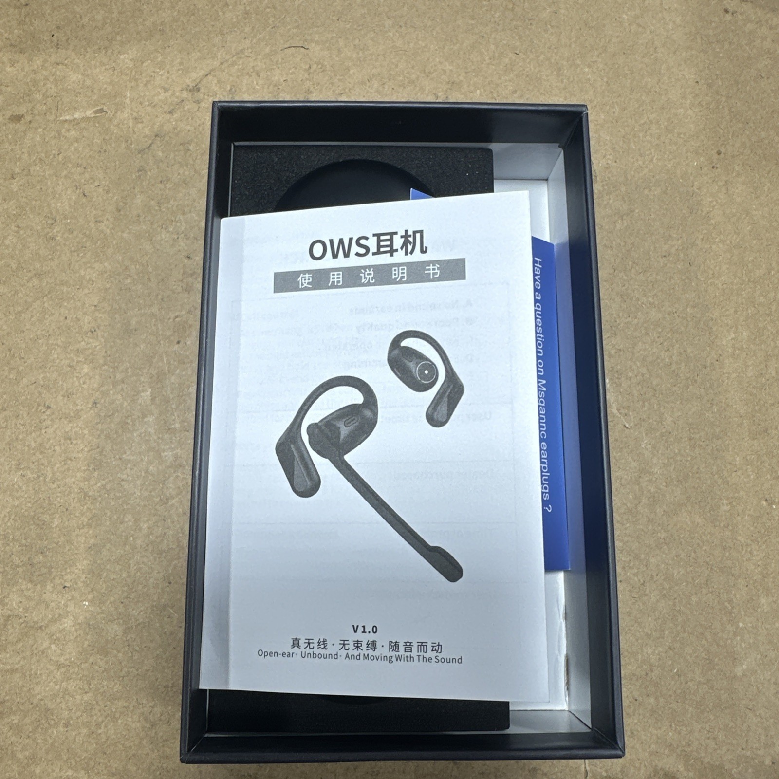 5.4 Bluetooth Touch Screen Open Ear Headphones Wireless Earbuds Headset- Used