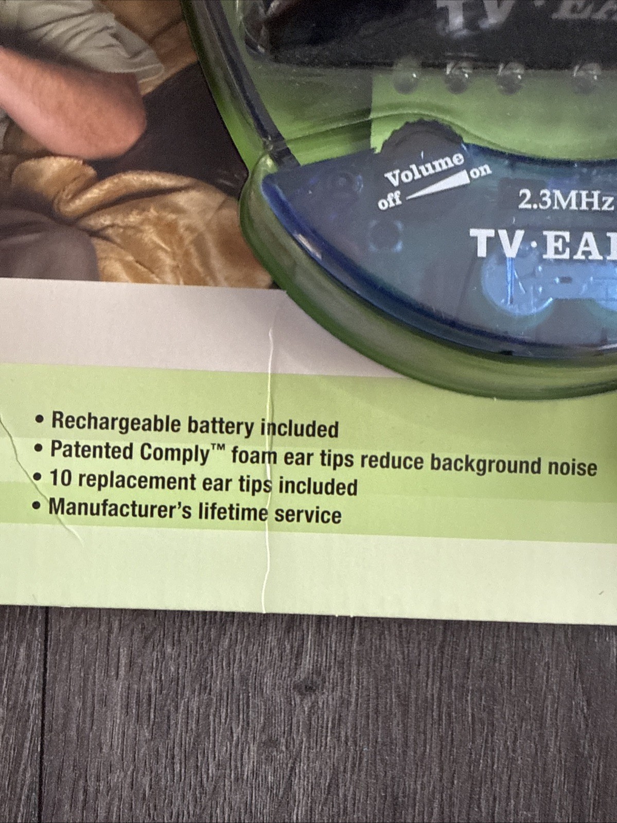 TV Ears Noise Reduction wireless TV Headset ,sealed w 10 replacement ear tip