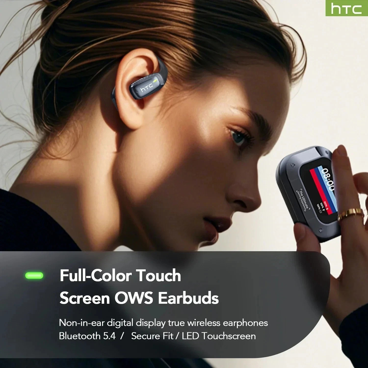 HTC NE25 AI Translator Wireless Earbuds – Bluetooth 5.3 Touch Screen Headphones