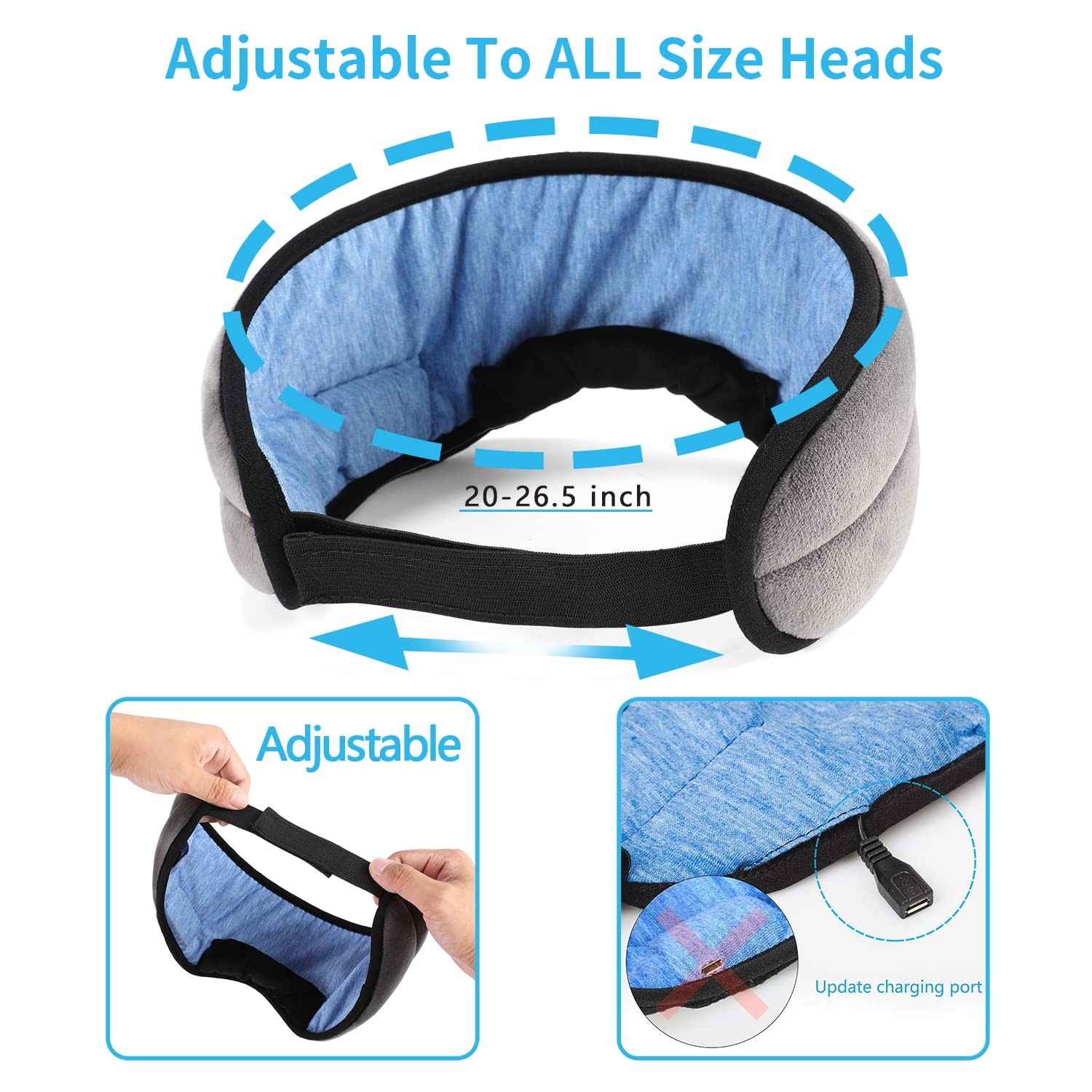 Wireless Sleep ,SKEYEOL Sleep Headphones,Adjustable&Washable Music Travel Sle…