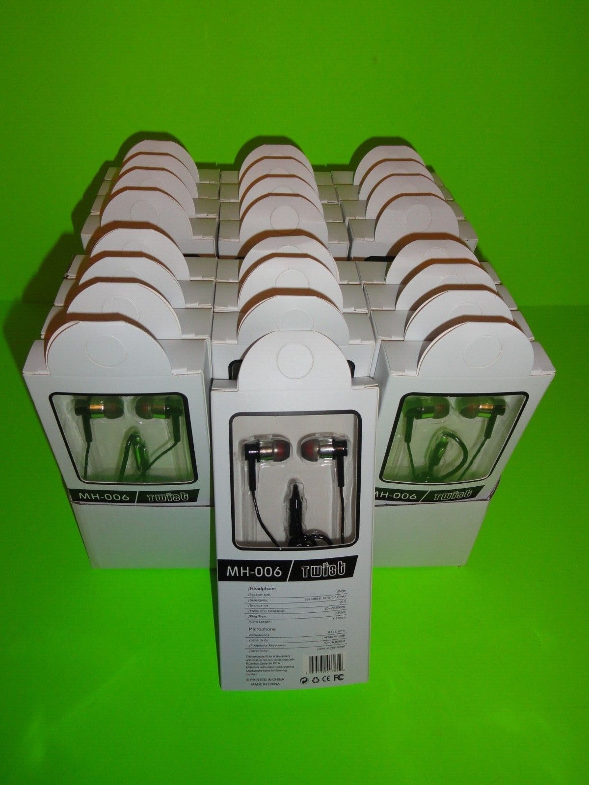 24x) Universal Mic 3.5mm Wired Headset In-Ear Stereo Headphone Earphone Ear Buds