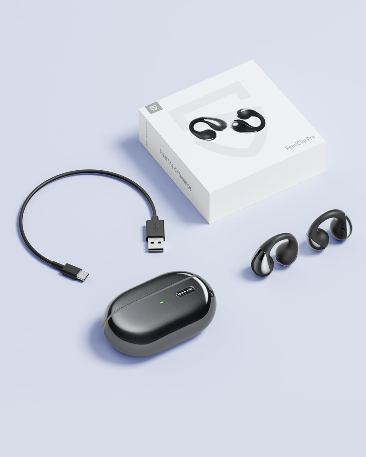 ? SoundPEATS PearlClip Pro Purple Open‑Ear Earbuds Clip‑On Wireless 24H Playtim