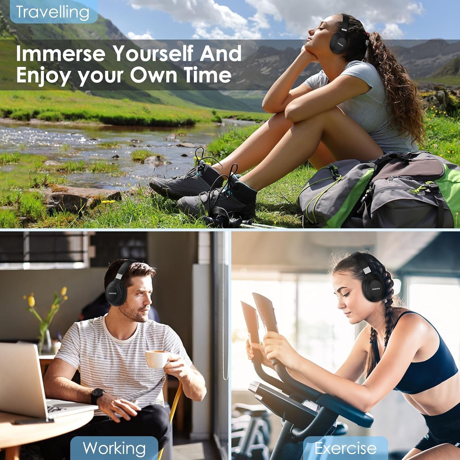 Lightweight Active Noise Cancelling Headphones – Bluetooth 5.3, Foldable Design