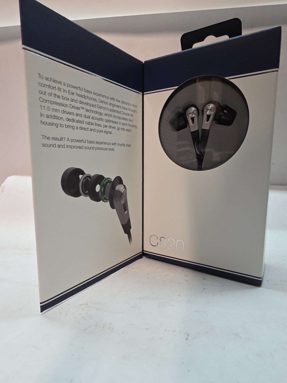 NEW DENON AH-C820 Black Hi-Reso Canal type Earphone dual driver