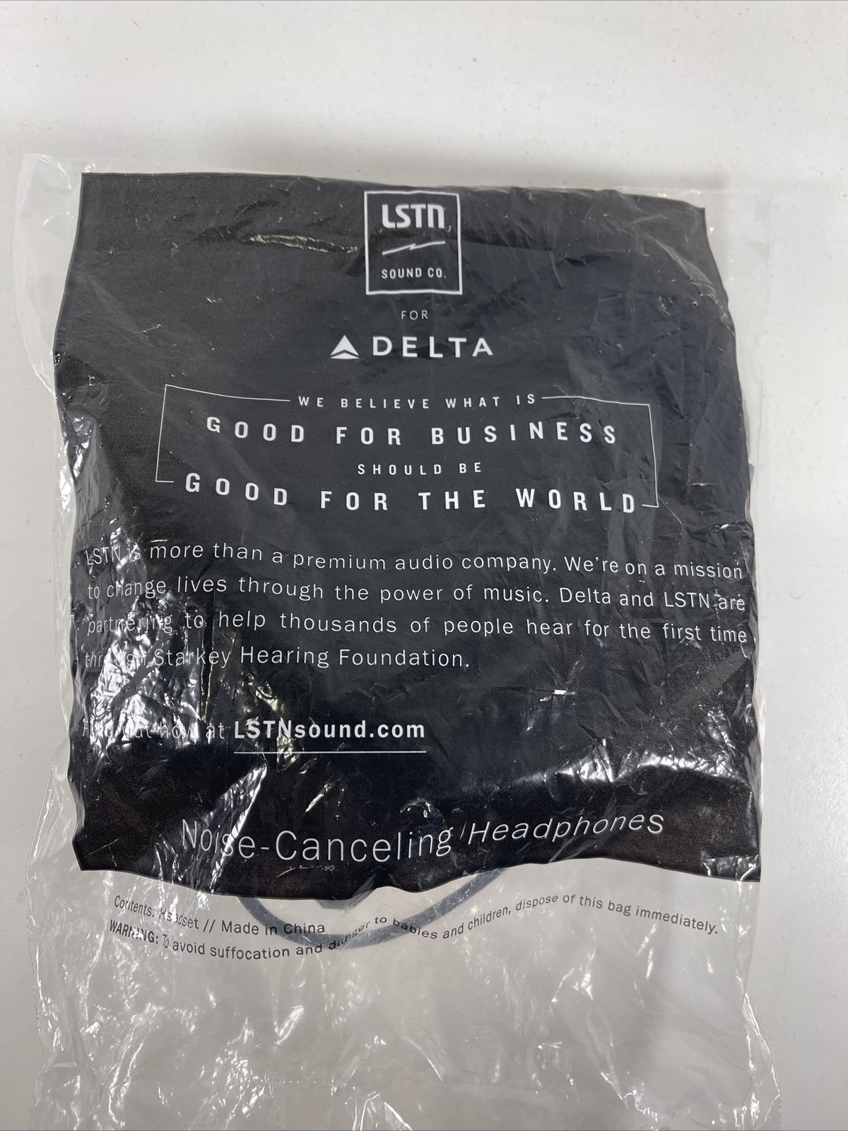 NEW LSTN SOUND CO In Flight Wood Grain Noise Canceling Headphones Delta Airlines
