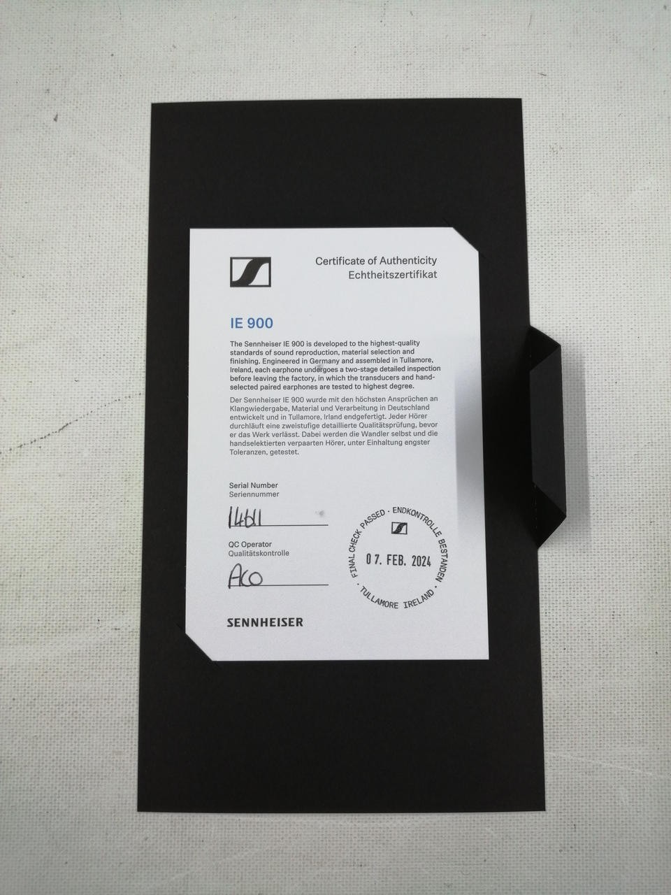 SENNHEISER IE900 Wired Earphones Neutral Sound 5-48000Hz 16Ω