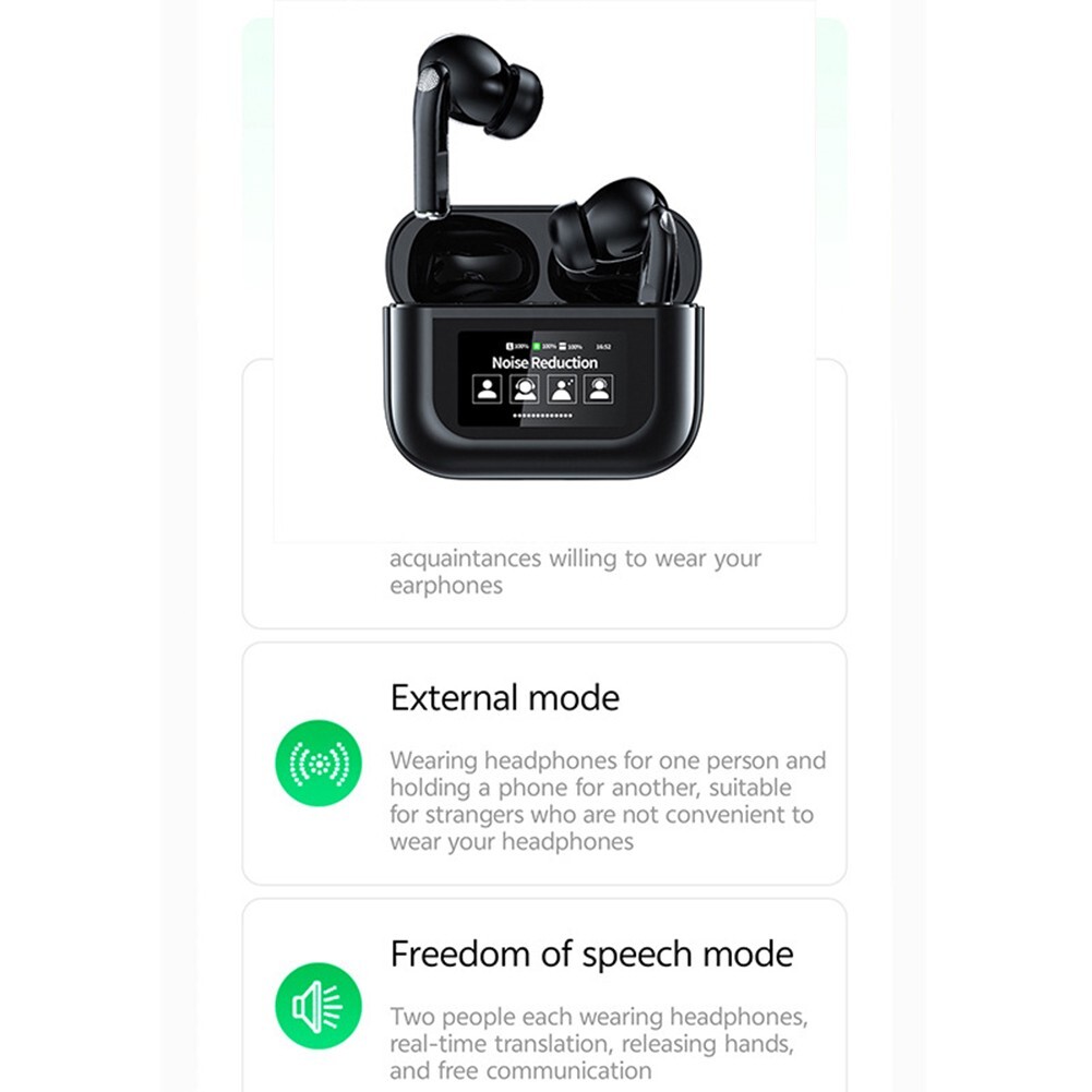 1 Pcs ABS Accurate 144 Languages Translation Wireless 5.0 Earbuds With Charging