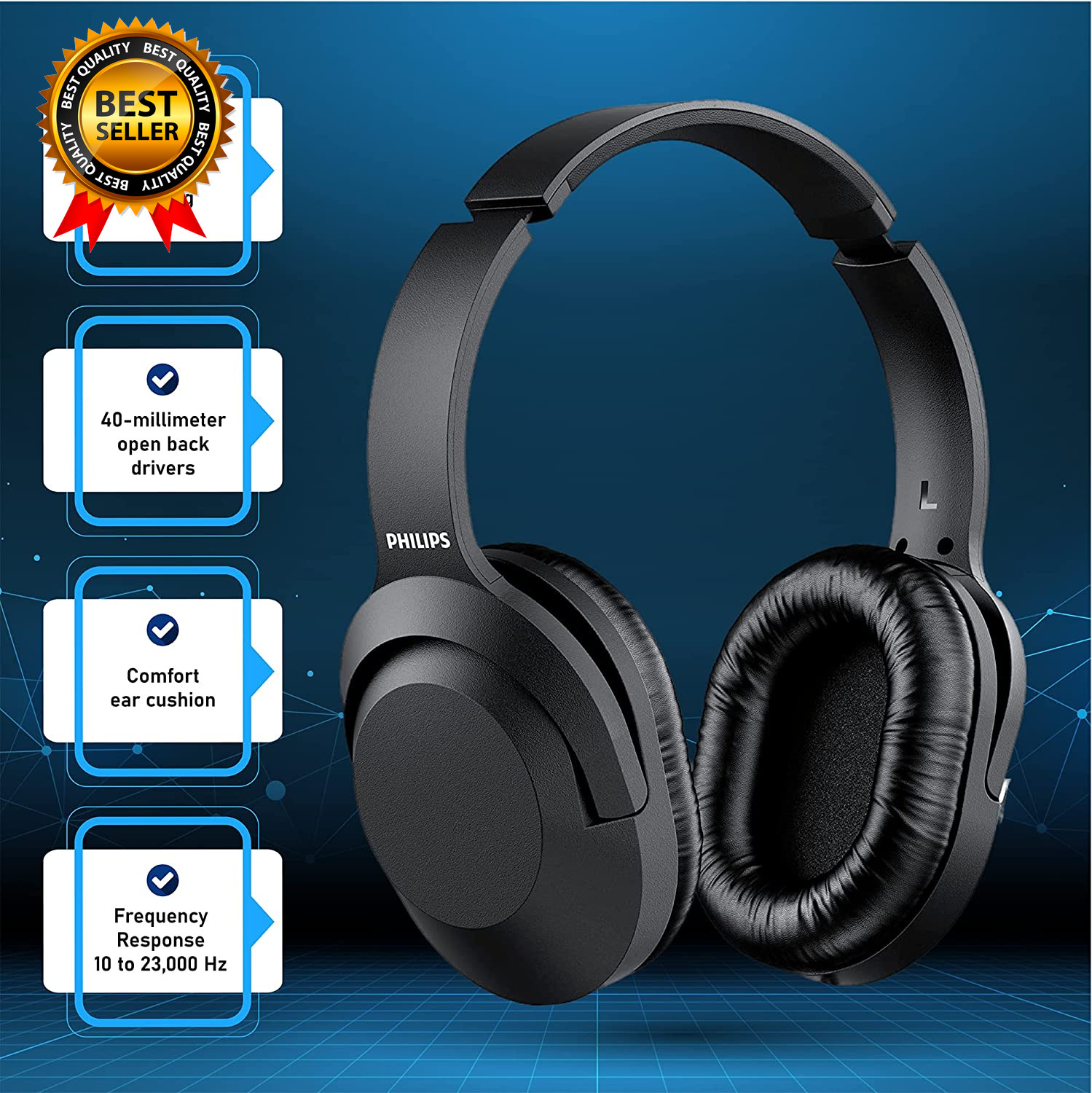 over Ear Wired Stereo Headphones for Podcasts, Studio Monitoring and Recording