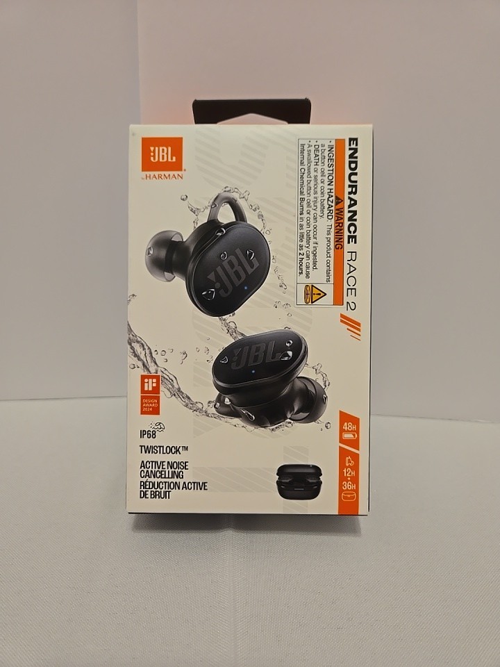JBL Endurance Race 2 Wireless Noise Cancelling Earbuds-New unopened