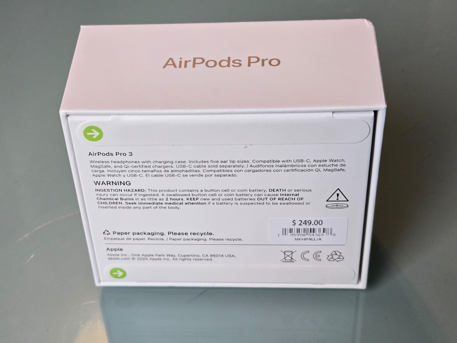 Apple AirPods Pro 3rd Wireless Active Noise Cancelling Earbuds – White MFHP4LL/A