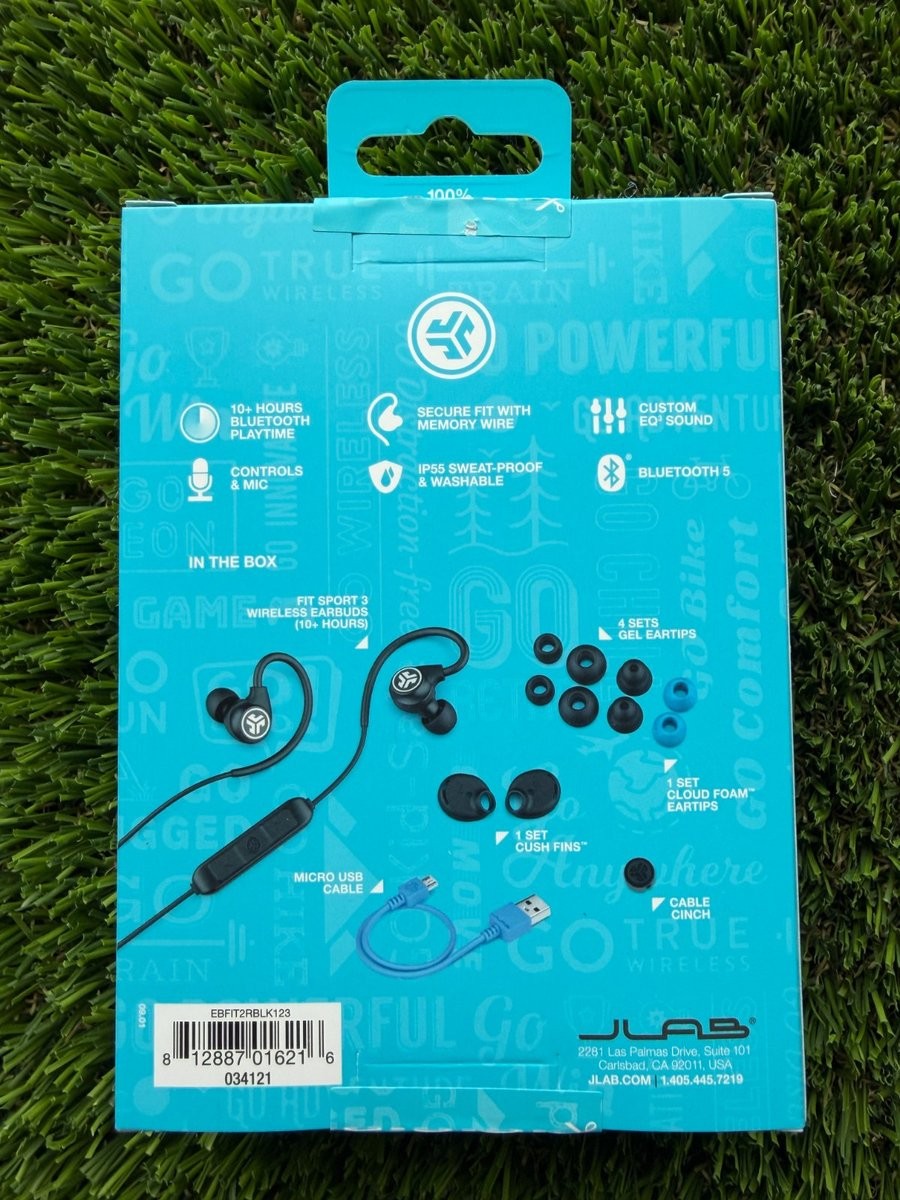 JLab FitSport 3 Wireless Fitness Earbuds Black Bluetooth IP55 NEW