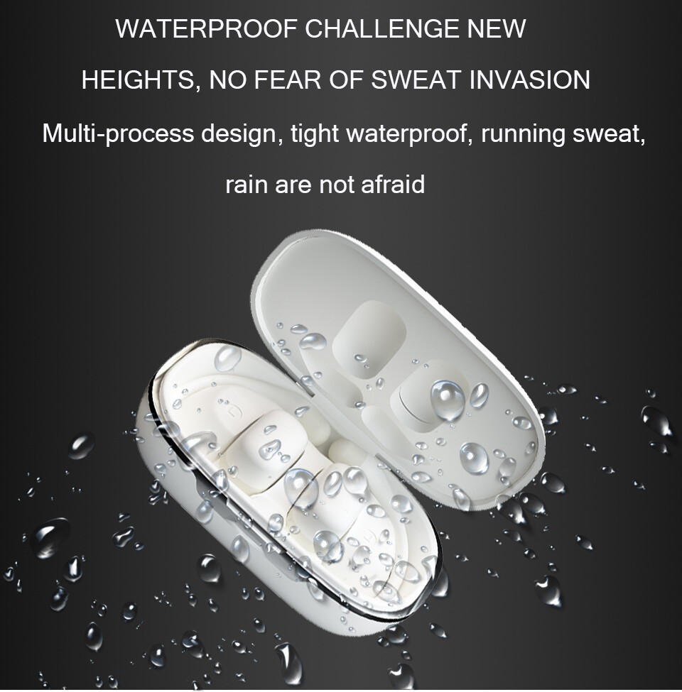 Open Ear Headphones Bluetooth Wireless Over Earbuds with Ergonomic Earhook WHITE