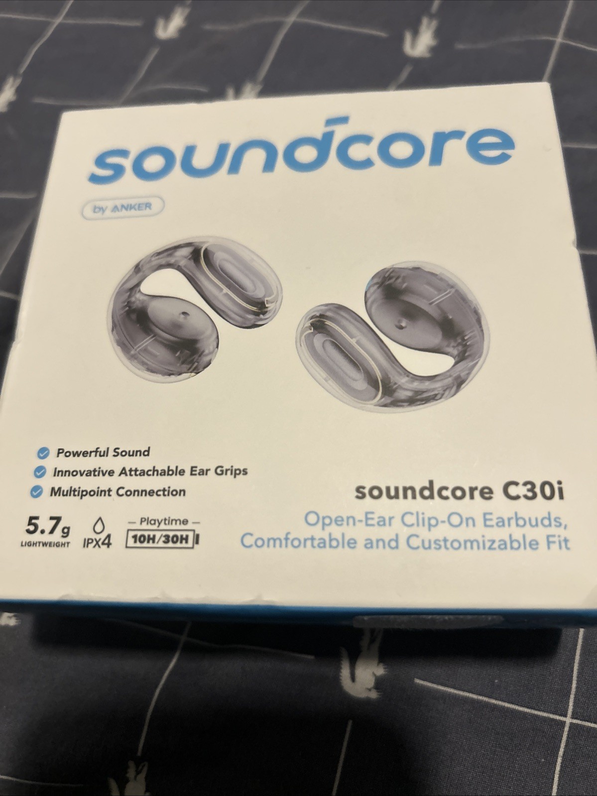 Soundcore C30i Open-Ear Earbuds Clip-On Headphones Comfort 10H/30H Playtime New