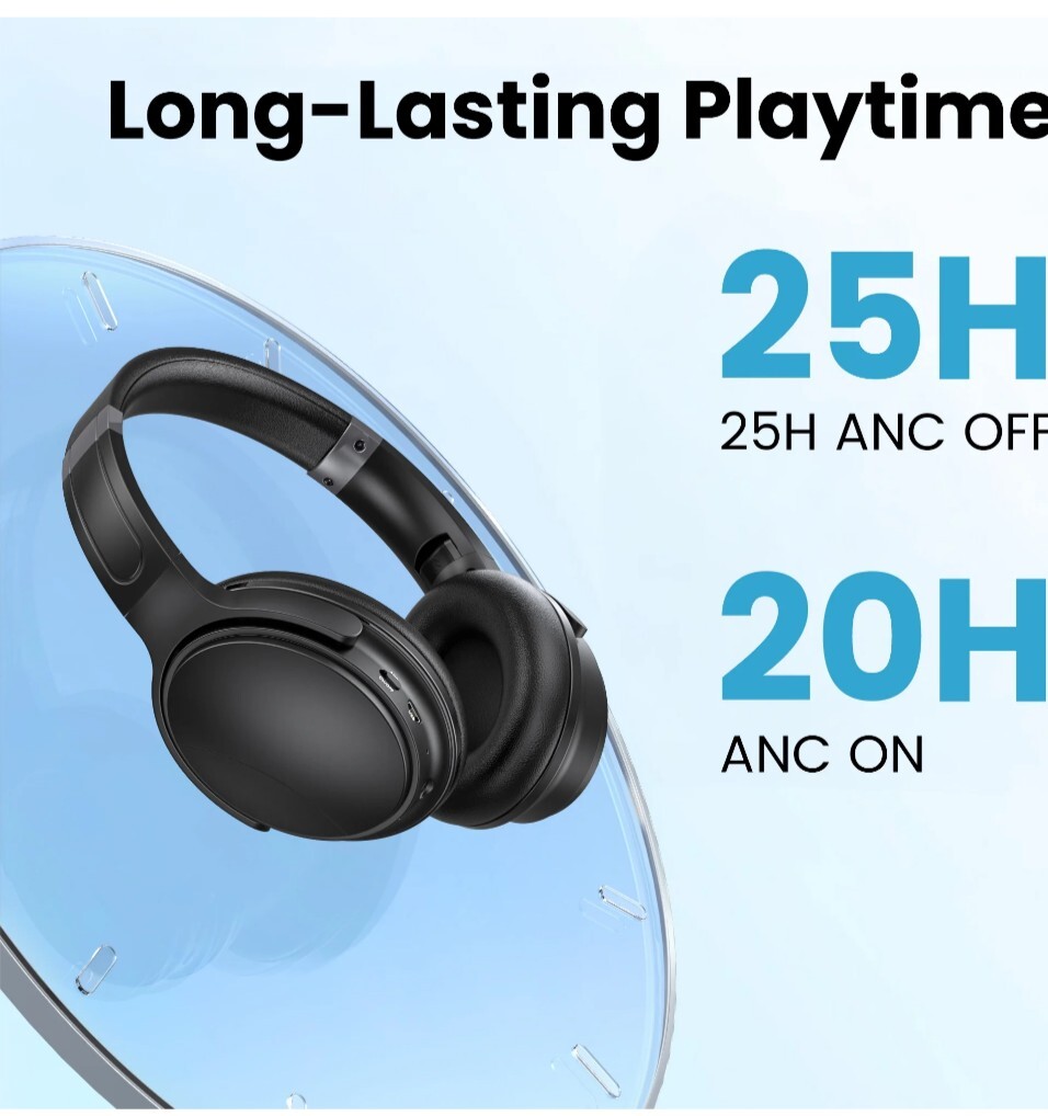 VILINICE Noise Cancelling Headphones, Wireless Bluetooth Over Ear Headphones