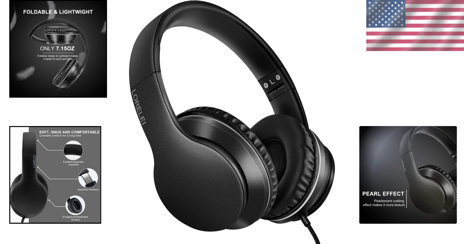 X6 Space Black Over-Ear Headphones with 40mm Driver – Perfect for Kids & Adults