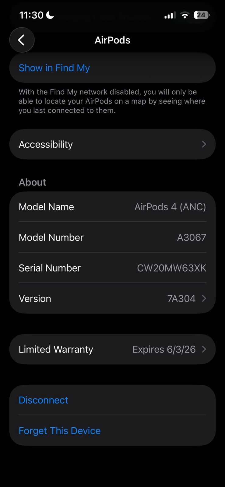 Apple AirPods 4 ANC Wireless Earbuds White Noise Cancellation Transparency Mode