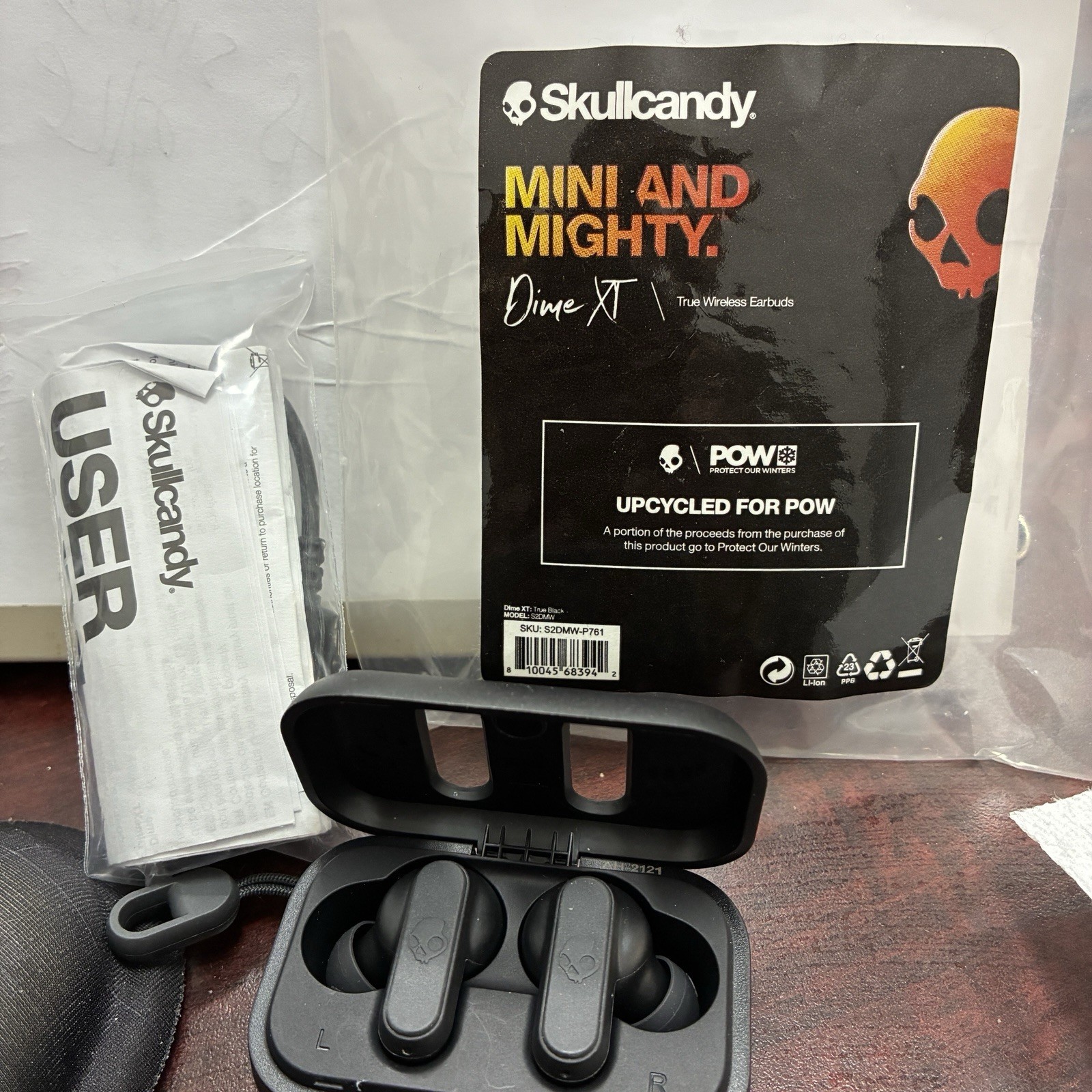 Skullcandy Dime XT Wireless In-Ear Earbuds Black Double Earpiece S2DMW-P761