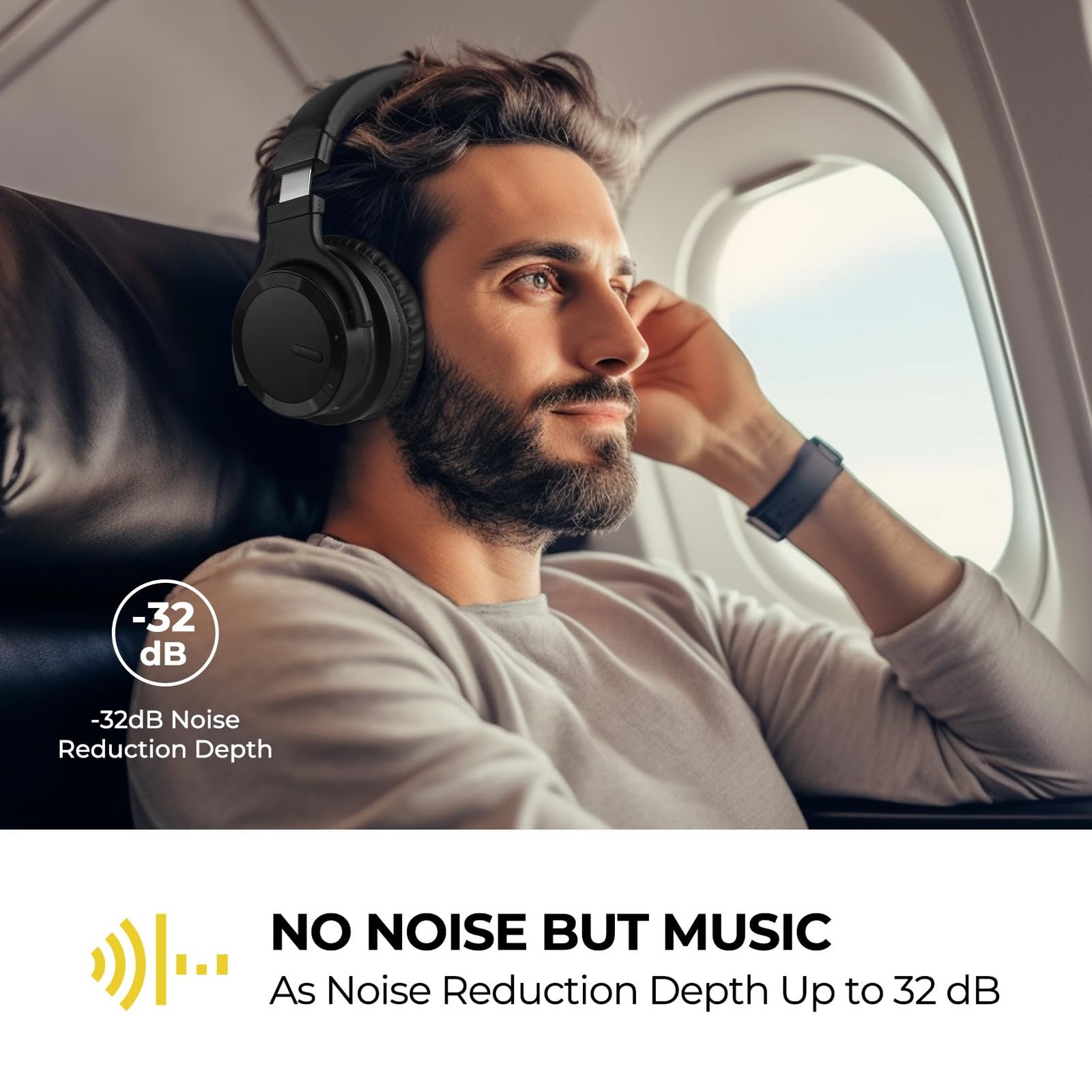 Commalta E7 Active Noise Cancelling Headphones Bluetooth 30 Hours Immersive S…