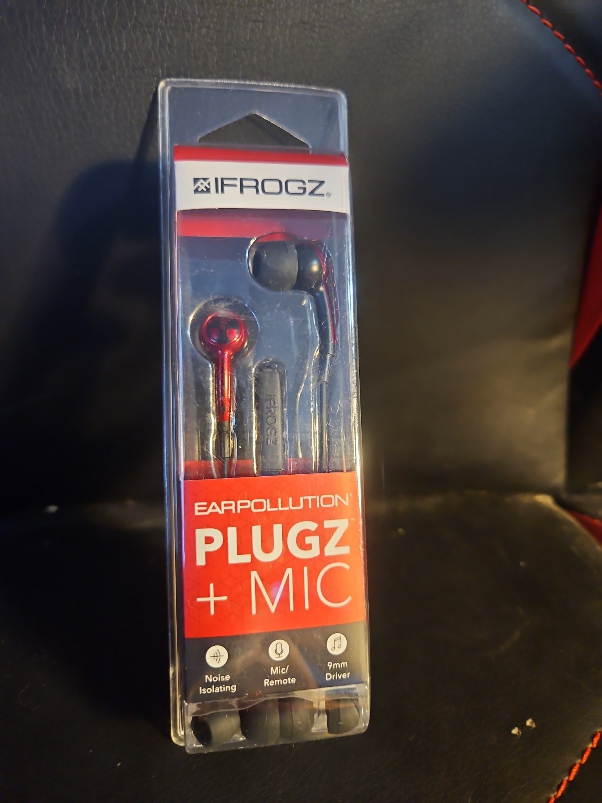 iFrogz EarPollution Plugz In-Ear Earbuds, Headphones with Microphone, Ruby Red