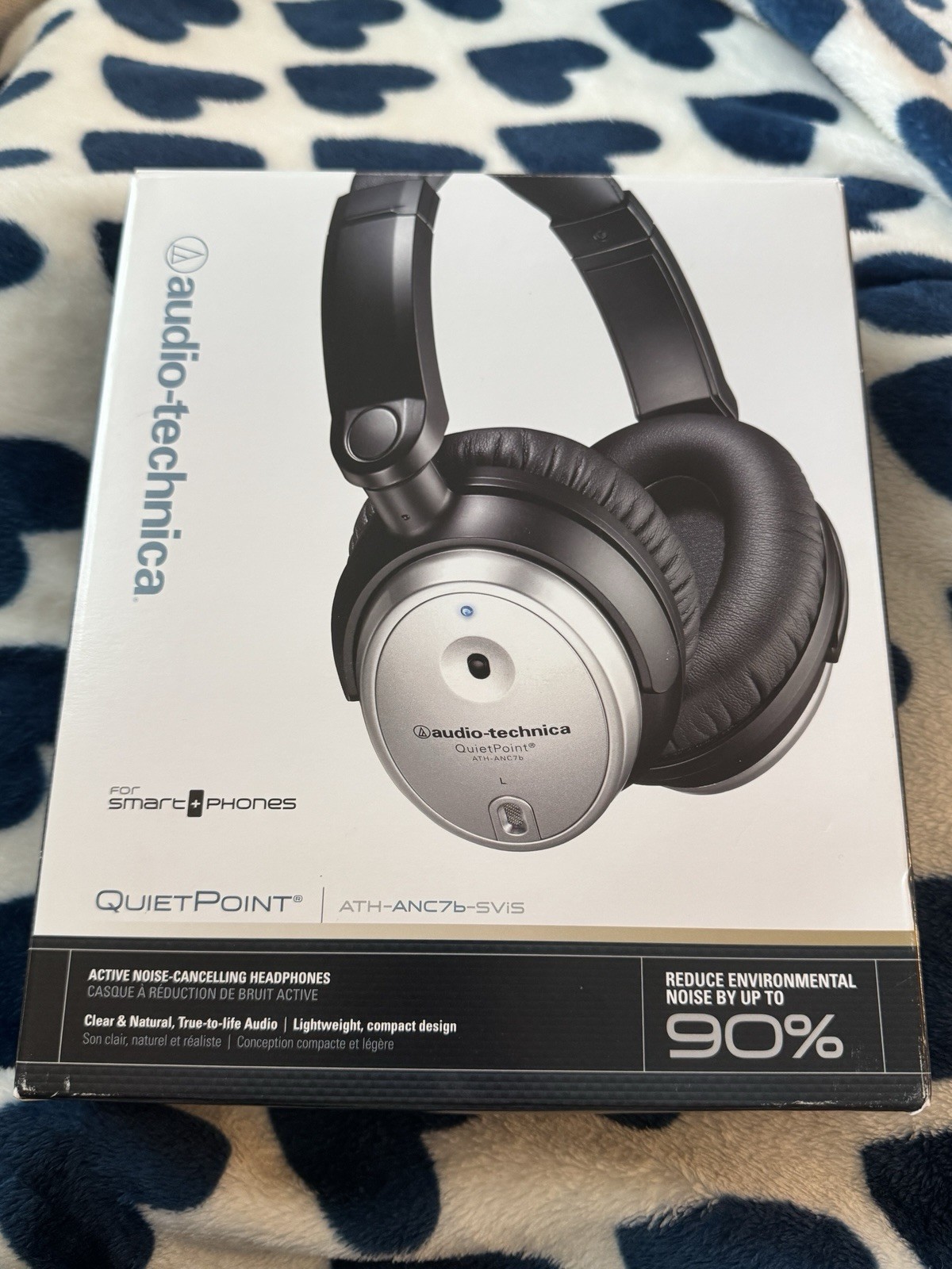 Audio-Technica ATH-ANC7b-SVIS QuietPoint ANC Over-Ear Headphones 3.5mm Black