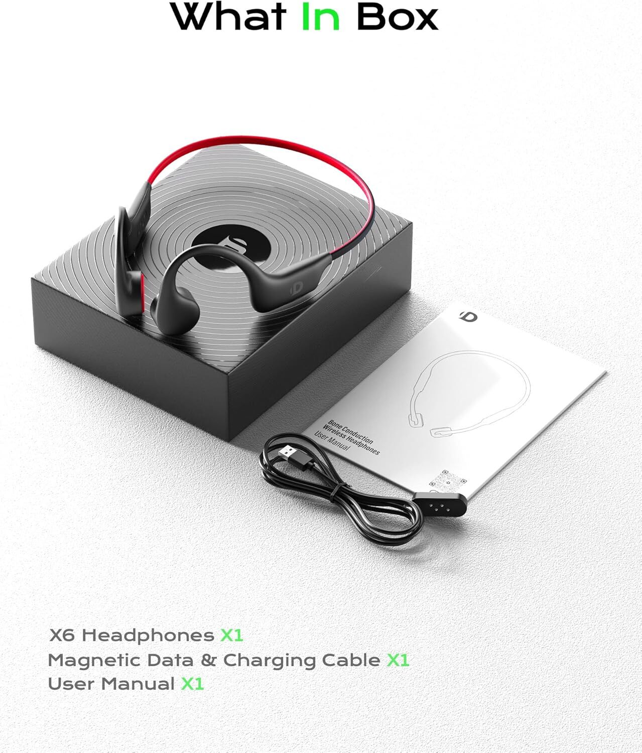 Auriculares deportivos inalámbricos con conducción ósea, 32GB, Bluetooth 5.3