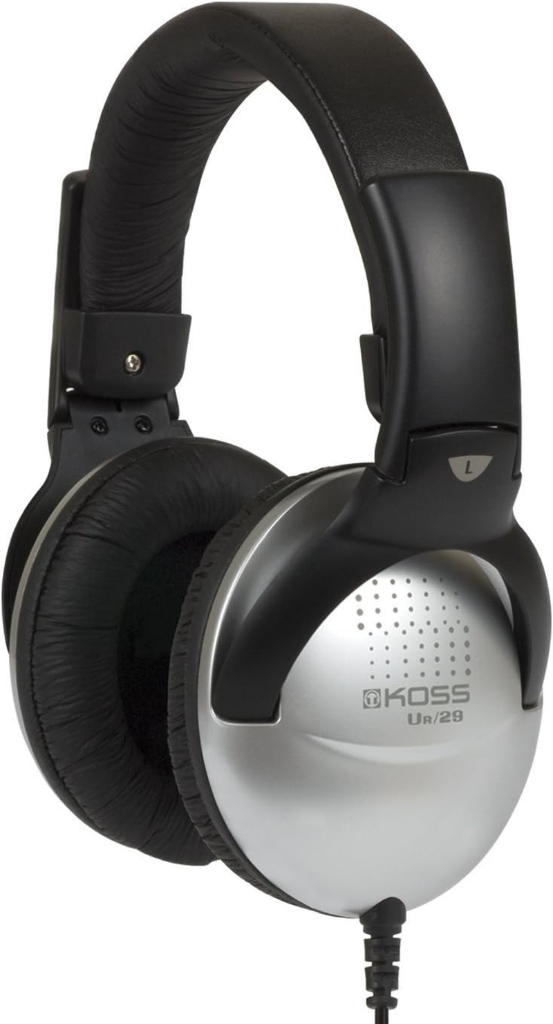UR29 Collapsible Portable Headphones, Standard Packaging Black, Silver