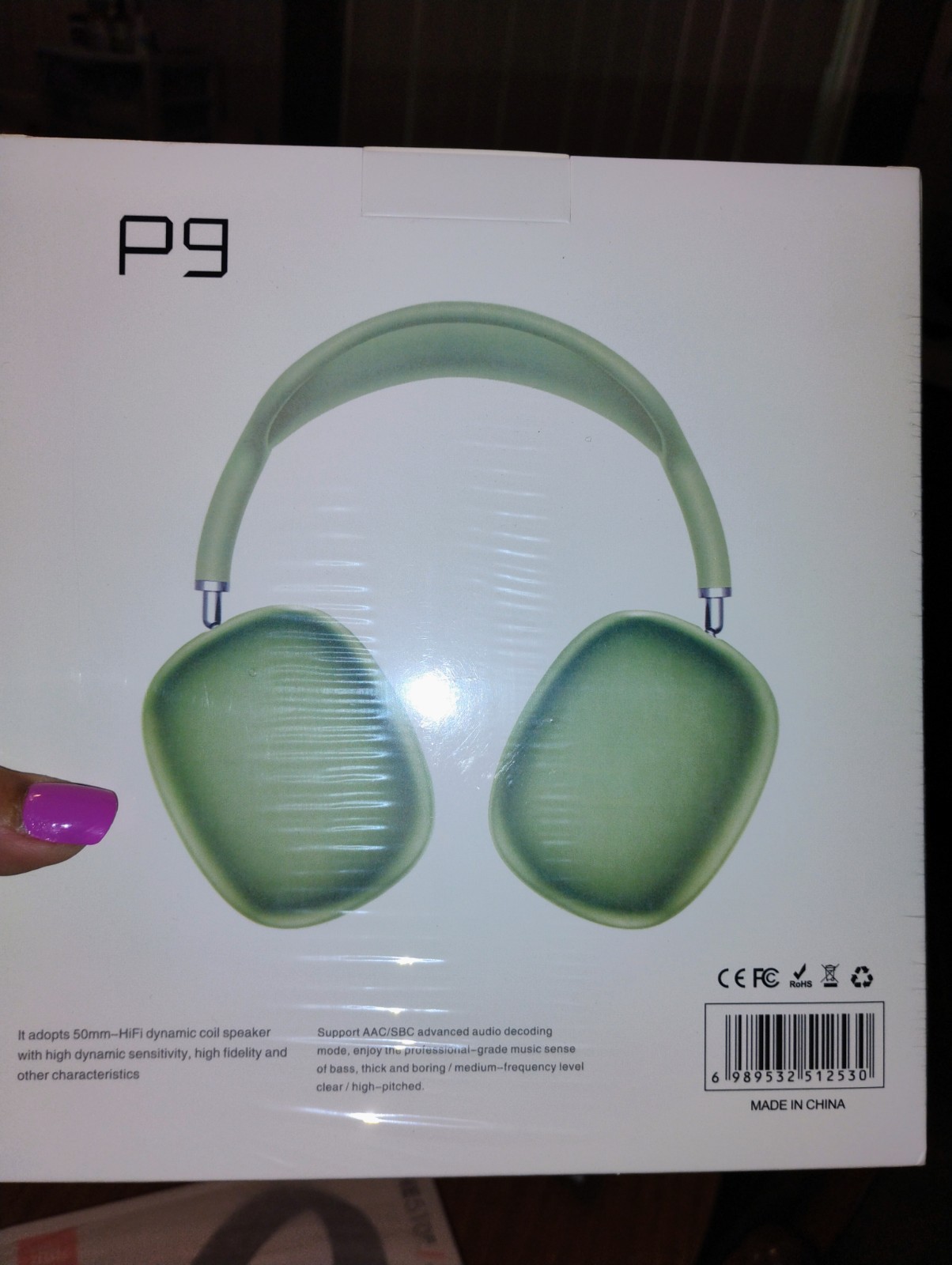 New Unopened P9 Headphones, Green
